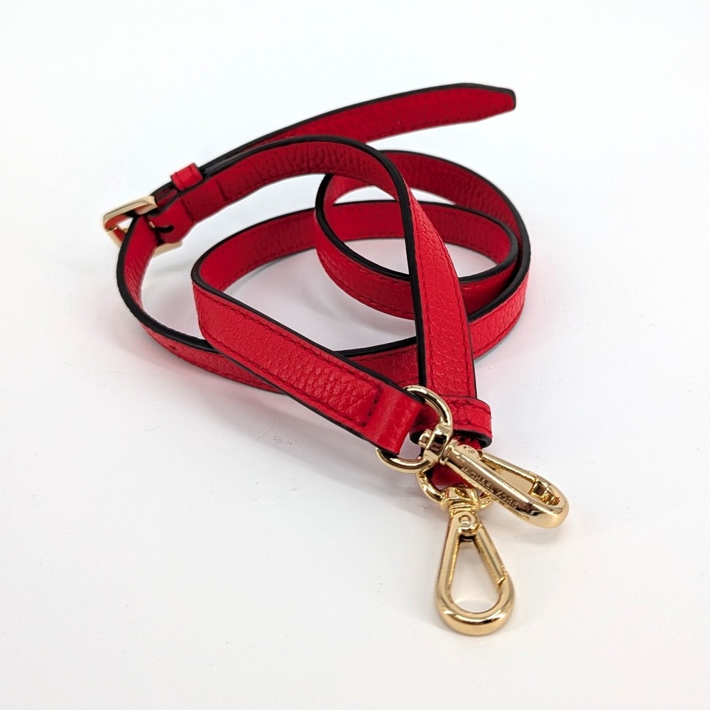 Michael Kors Red‎ Pebbled Leather Adjustable Crossbody Bag Strap Gold Hardware